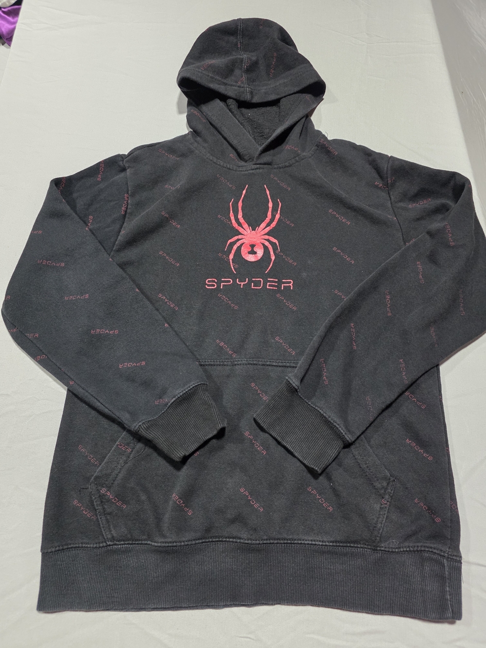 Spyder Boy's XXL Black Hoodie with Pink Logo